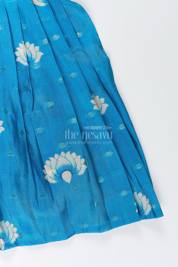 Semi banarasi art silk frock for girls with traditional motifs – festive-ready