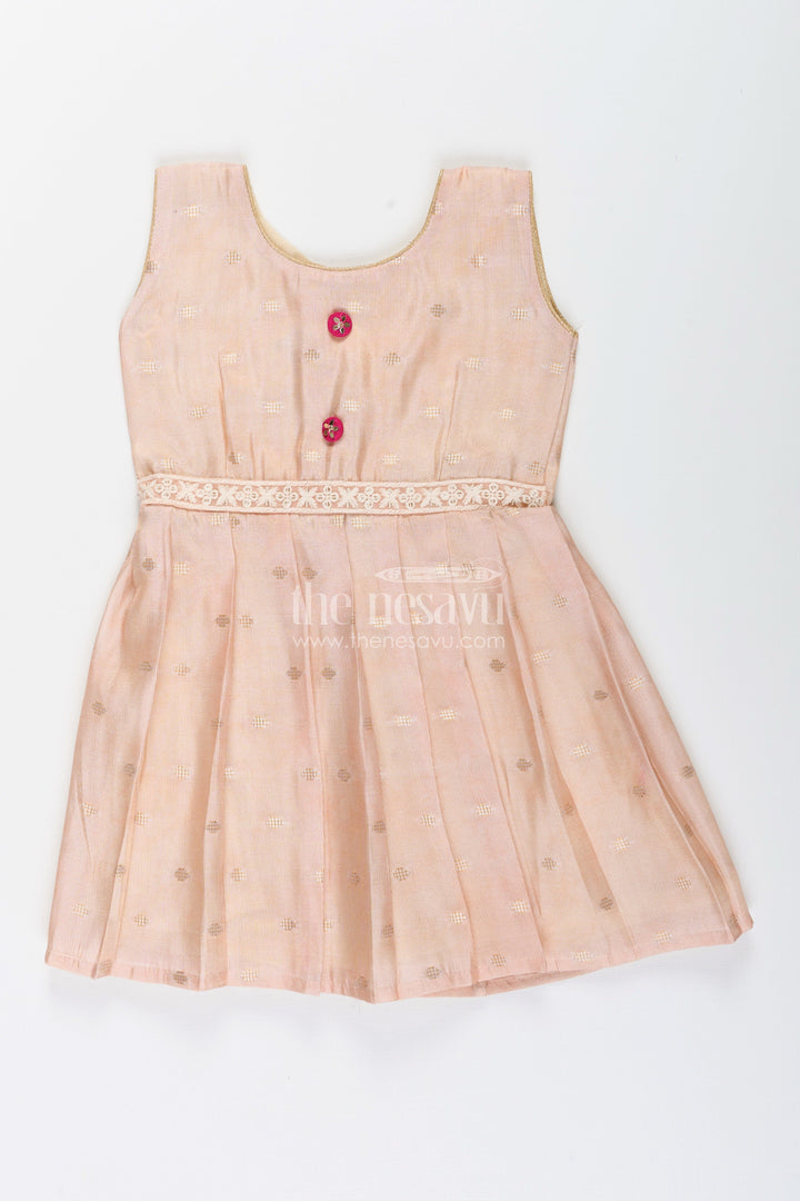 Baby girl semi silk frock with zari dots for ethnic functions