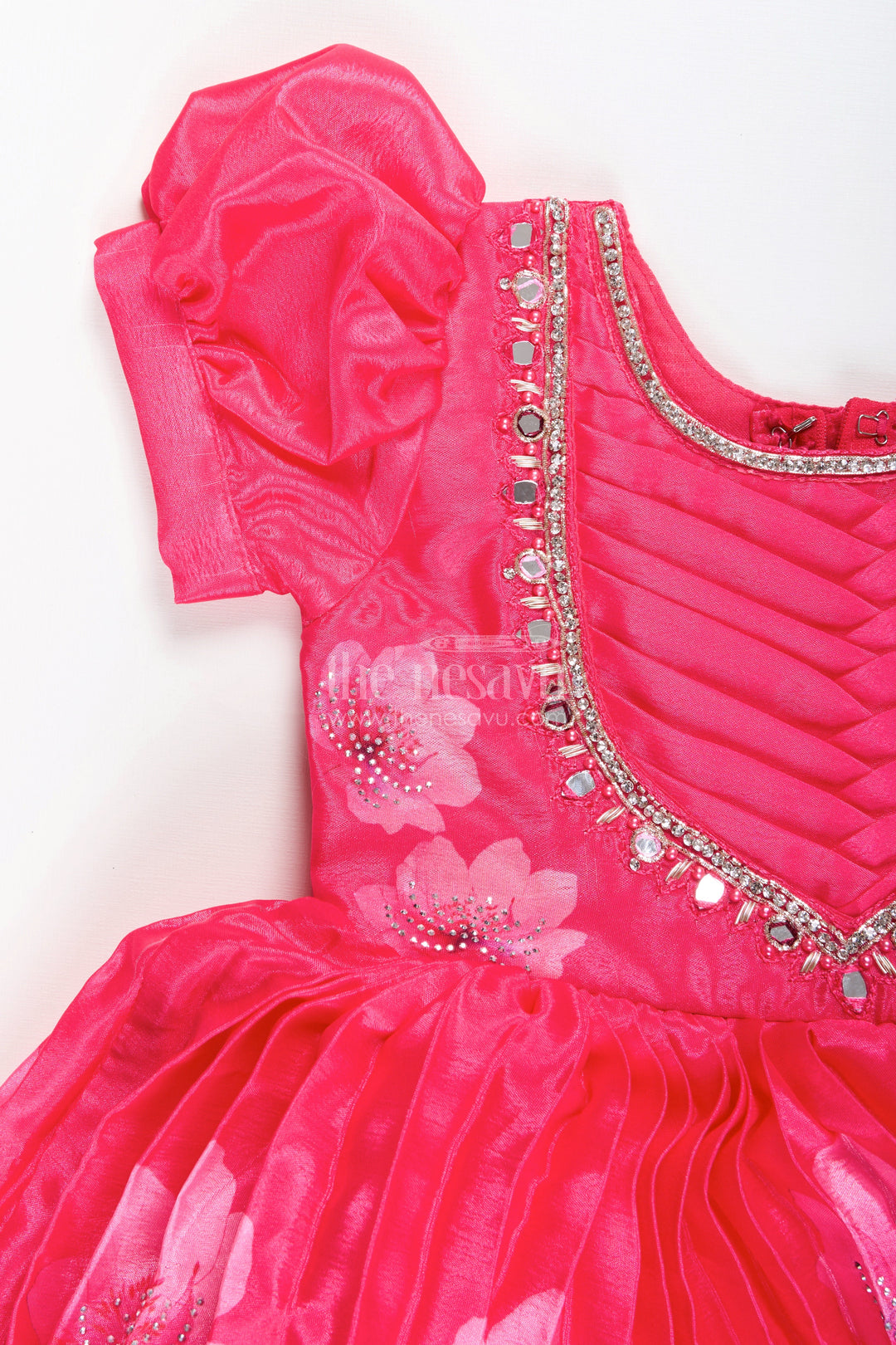 Baby girl festive frock with mirror work for birthdays and ethnic events