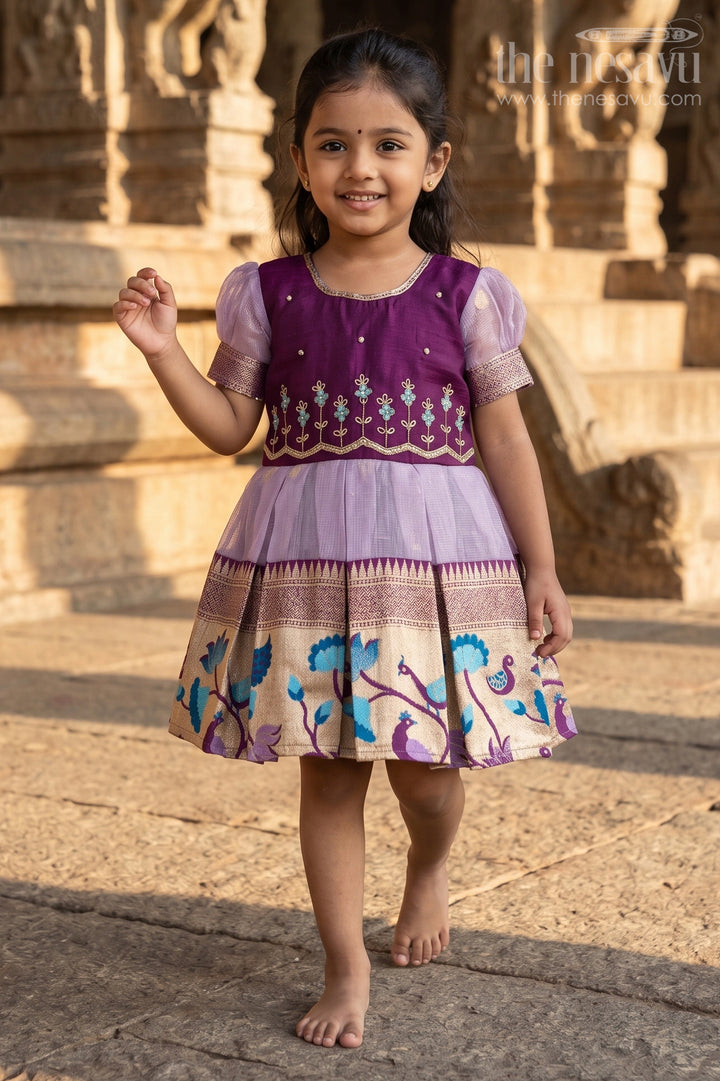 Traditional Silk Frock for Baby Girls’ Naming Ceremony and Festive Events