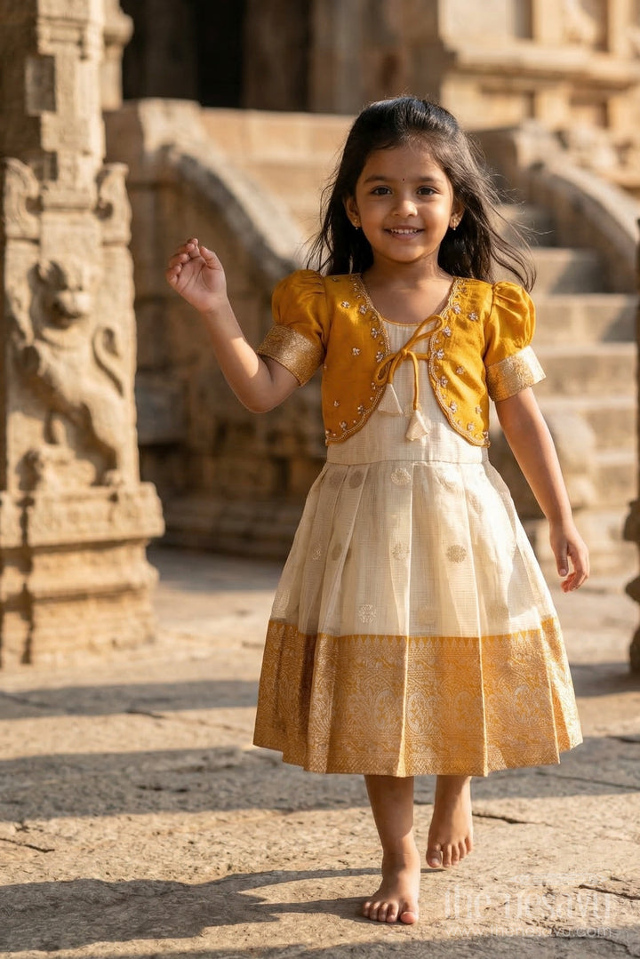 Girls Silk Frock for Traditional Celebrations and Family Functions