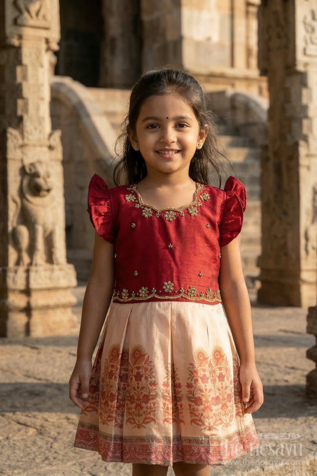 Girls Silk Frock for Festive Occasions and Family Gatherings