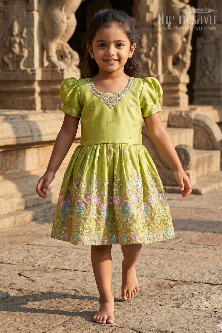 Baby Girl Silk Frock for Festive Celebrations and Family Functions