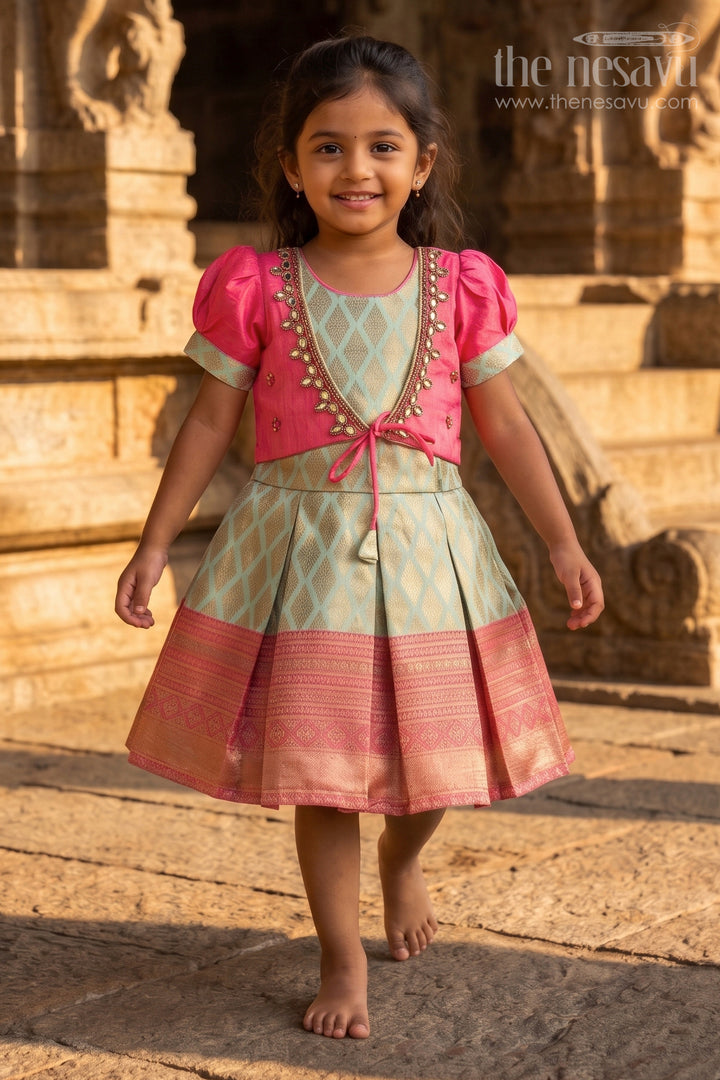 Girls Silk Frock for Festive Wear and Traditional Events
