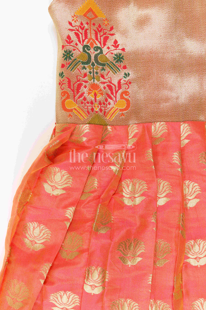 Baby Girl Festive Silk Frock for Birthdays and Special Occasions