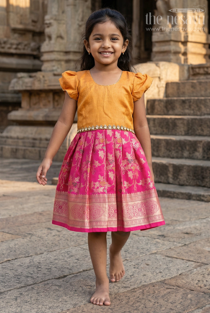 Girls Silk Frock for Festive Weddings and Birthday Parties