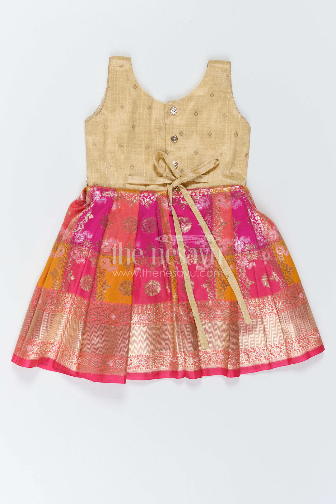 Kids Festive Silk Dress for Traditional Celebrations and Photos