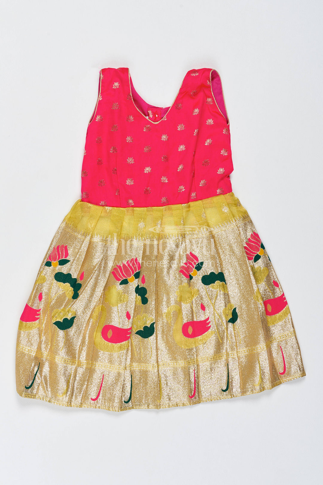 Silk Frock for Girls with Jacquard Weave for Family Functions
