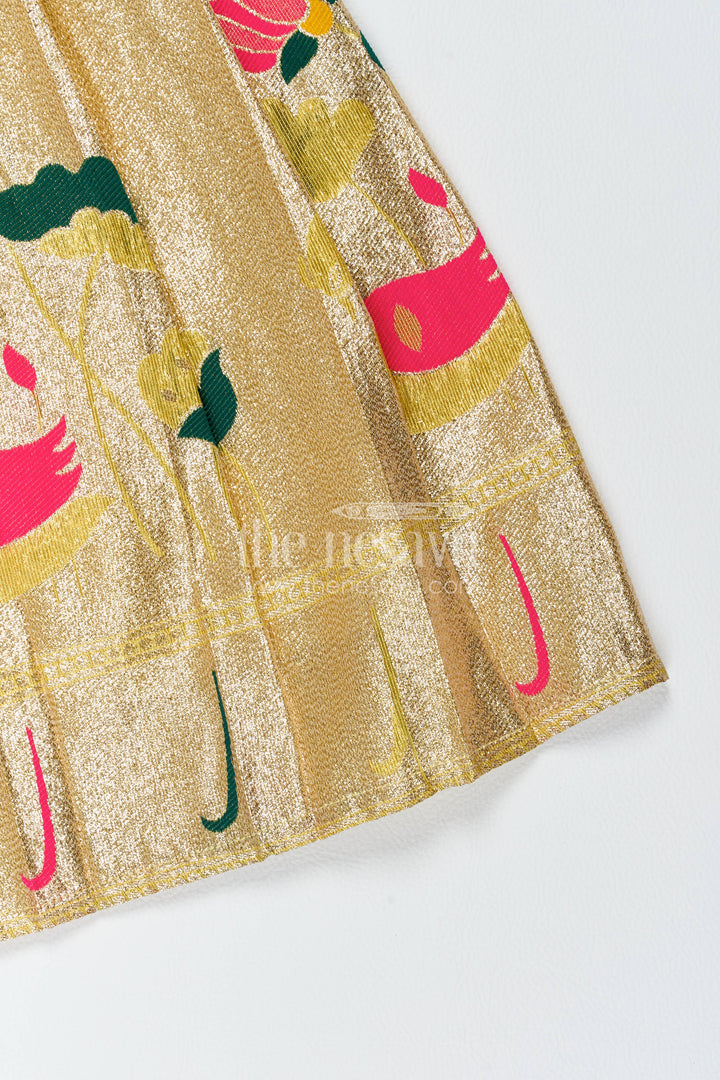 Silk Frock for Girls with Jacquard Weave for Family Functions