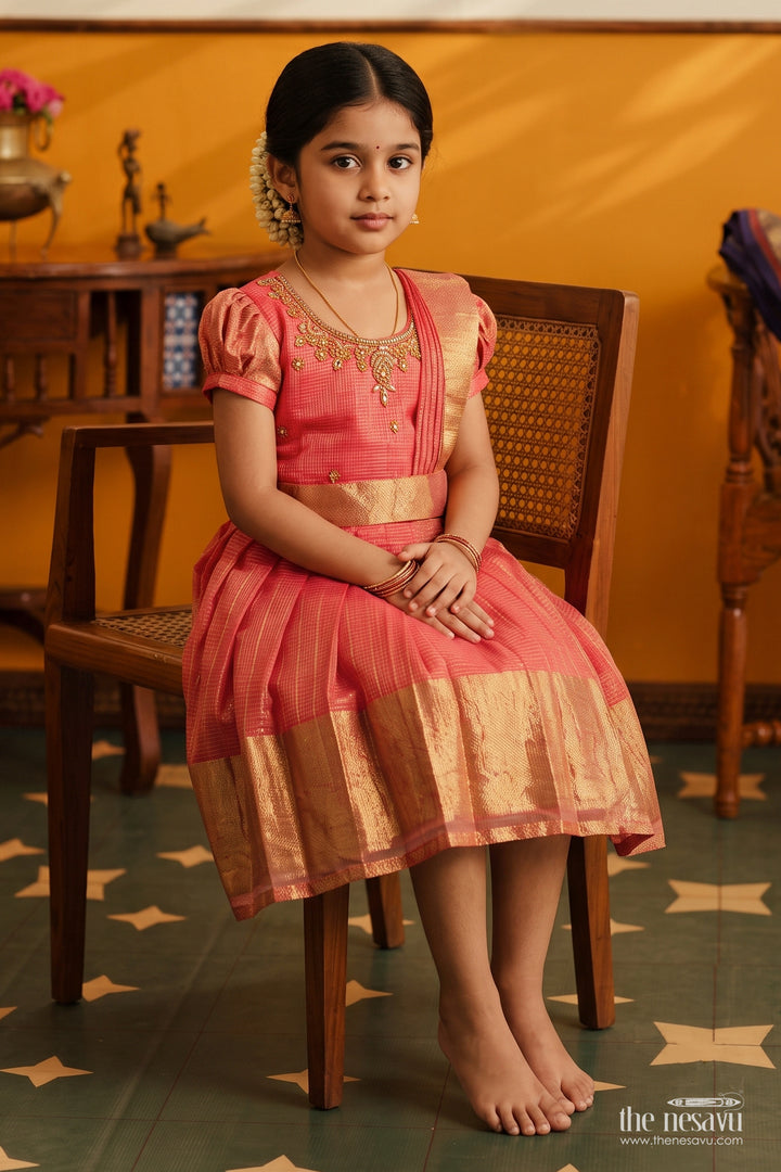 Ethnic Party Frock for Girls with Statement Border for Weddings and Parties