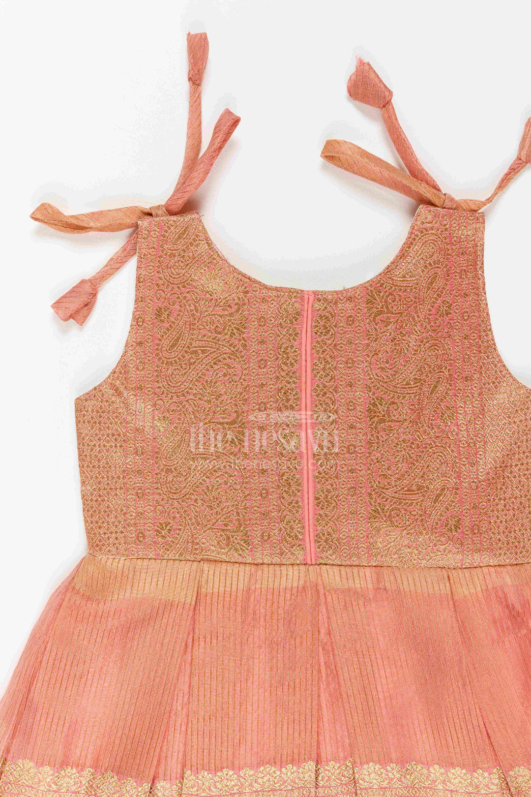 Silk Frock for Girls with Statement Border for Family Functions
