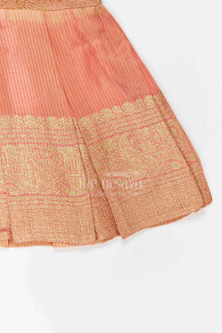 Silk Frock for Girls with Statement Border for Family Functions