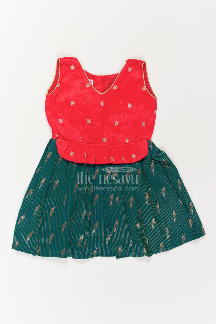 Traditional Frock for Girls in Red for Festive Gatherings