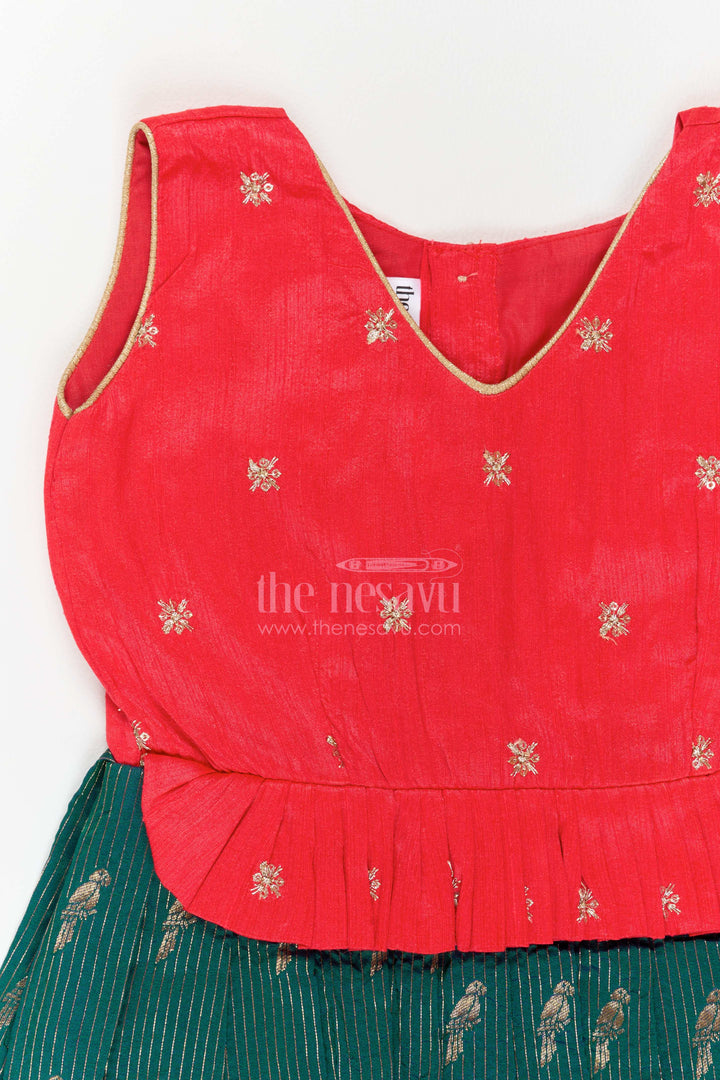 Traditional Frock for Girls in Red for Festive Gatherings