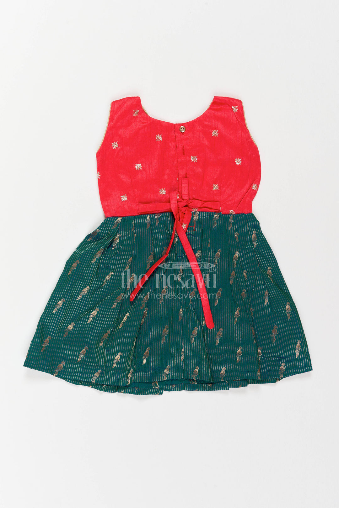 Traditional Frock for Girls in Red for Festive Gatherings