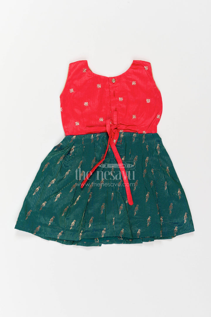 Traditional Frock for Girls in Red for Festive Gatherings