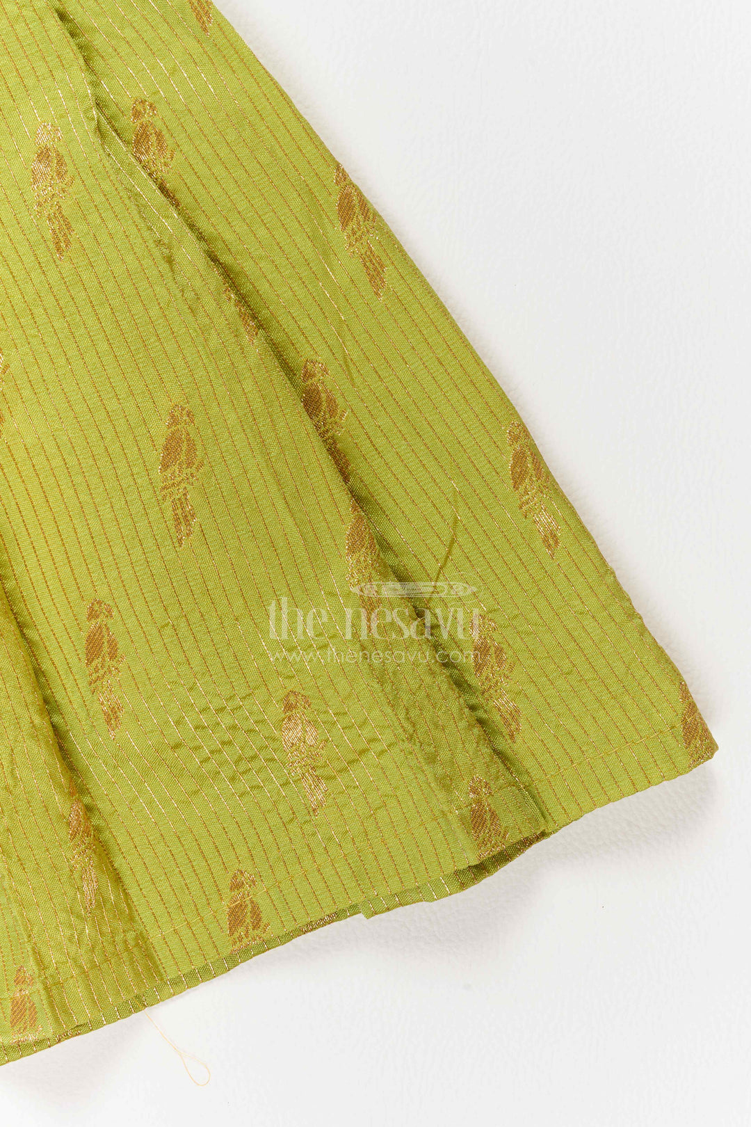 Silk Frock for Girls in Purple with Jacquard Weave