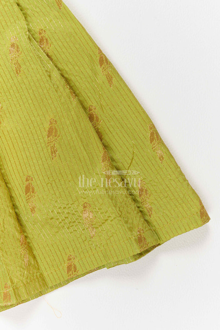 Silk Frock for Girls in Purple with Jacquard Weave