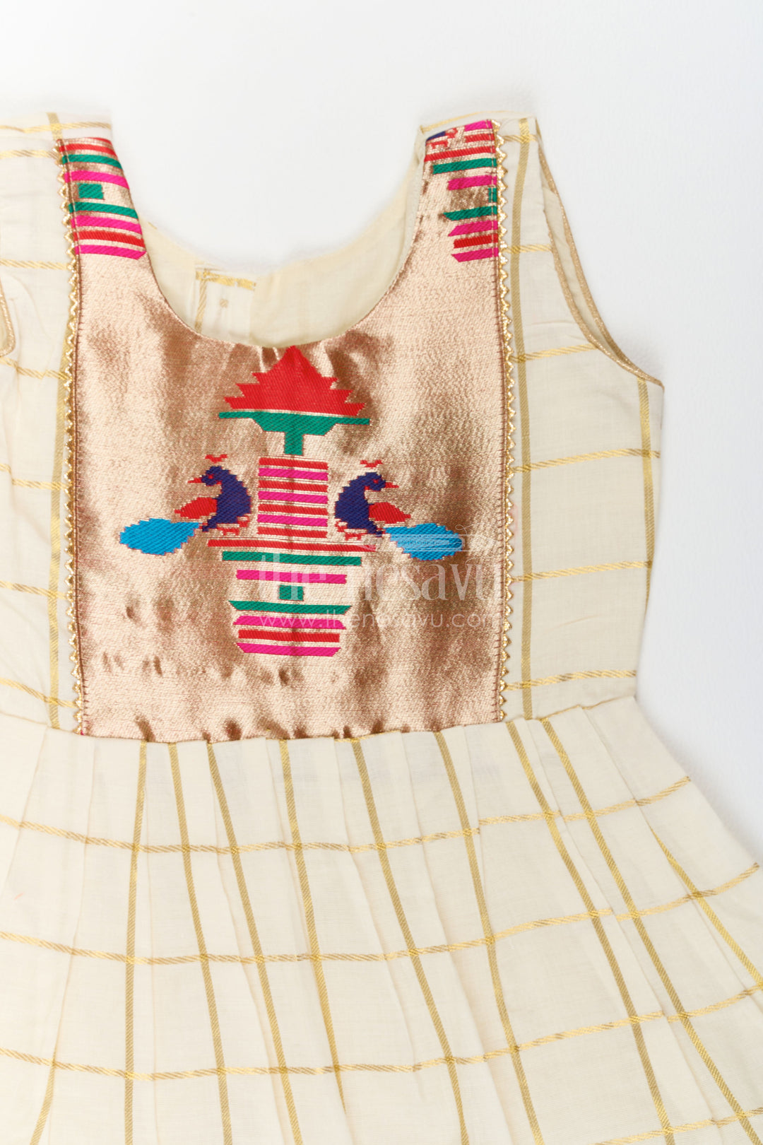 Cotton Dress for Girls with Statement Border for Festive Occasions