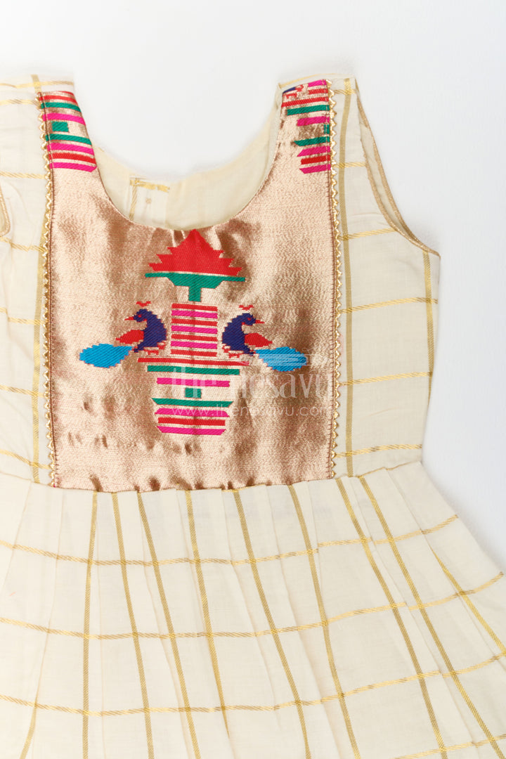 Cotton Dress for Girls with Statement Border for Festive Occasions
