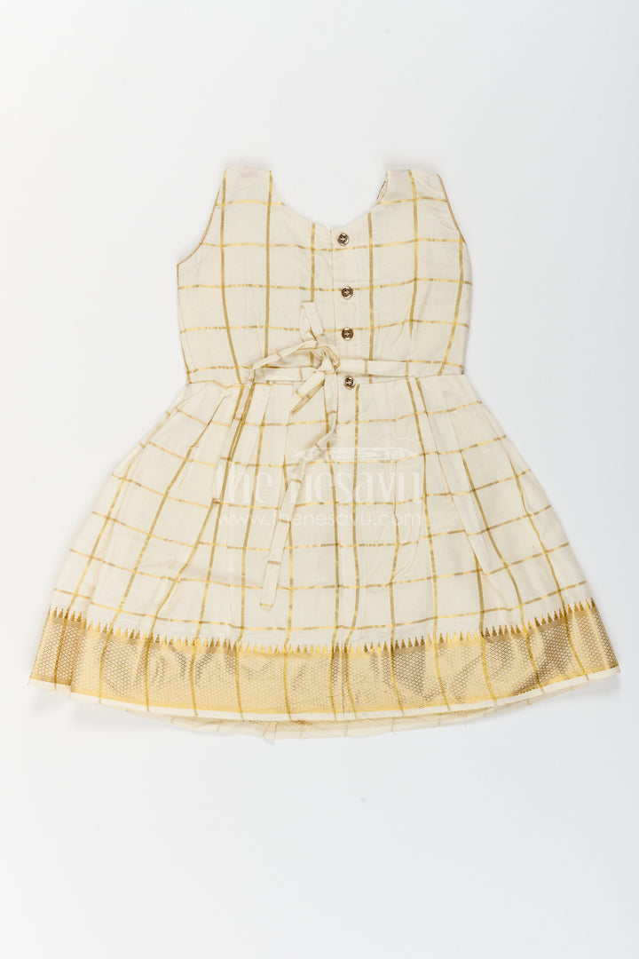 Cotton Dress for Girls with Statement Border for Festive Occasions