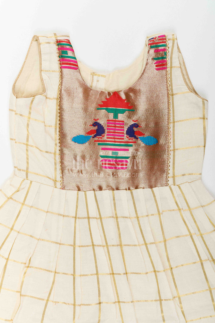 Cotton Dress for Girls with Statement Border for Festive Occasions
