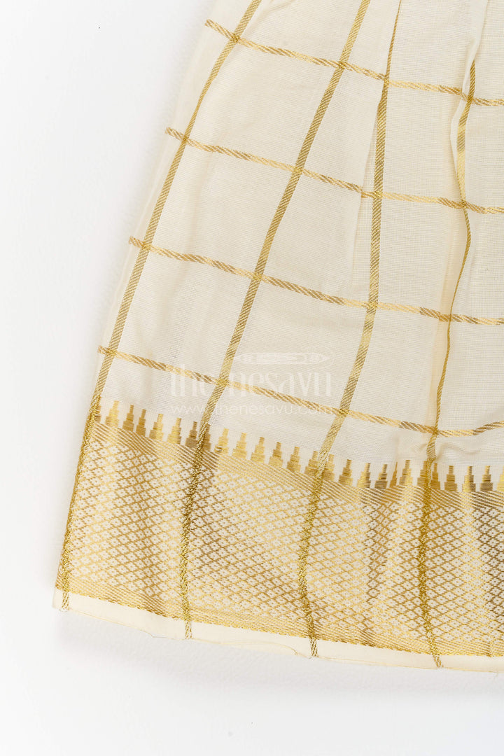 Cotton Dress for Girls with Statement Border for Festive Occasions