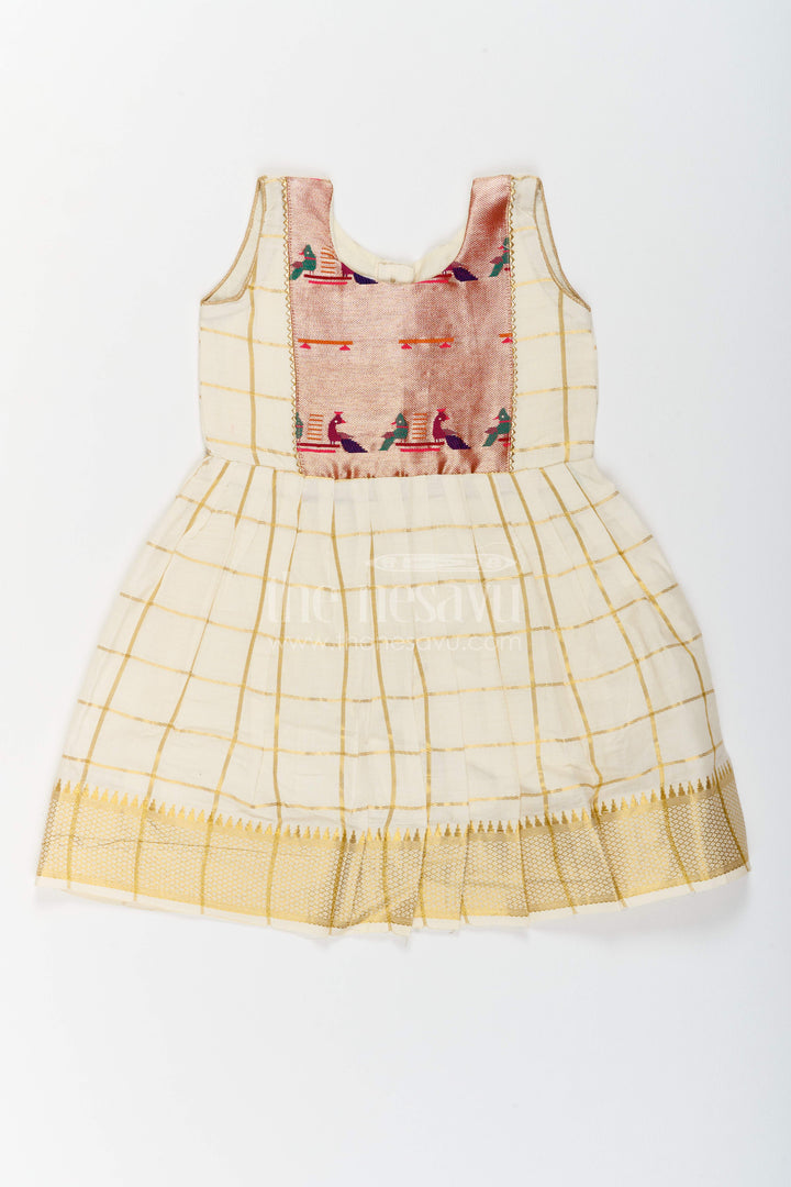 Girls Frock Dress in Cream for Celebrations and Photos