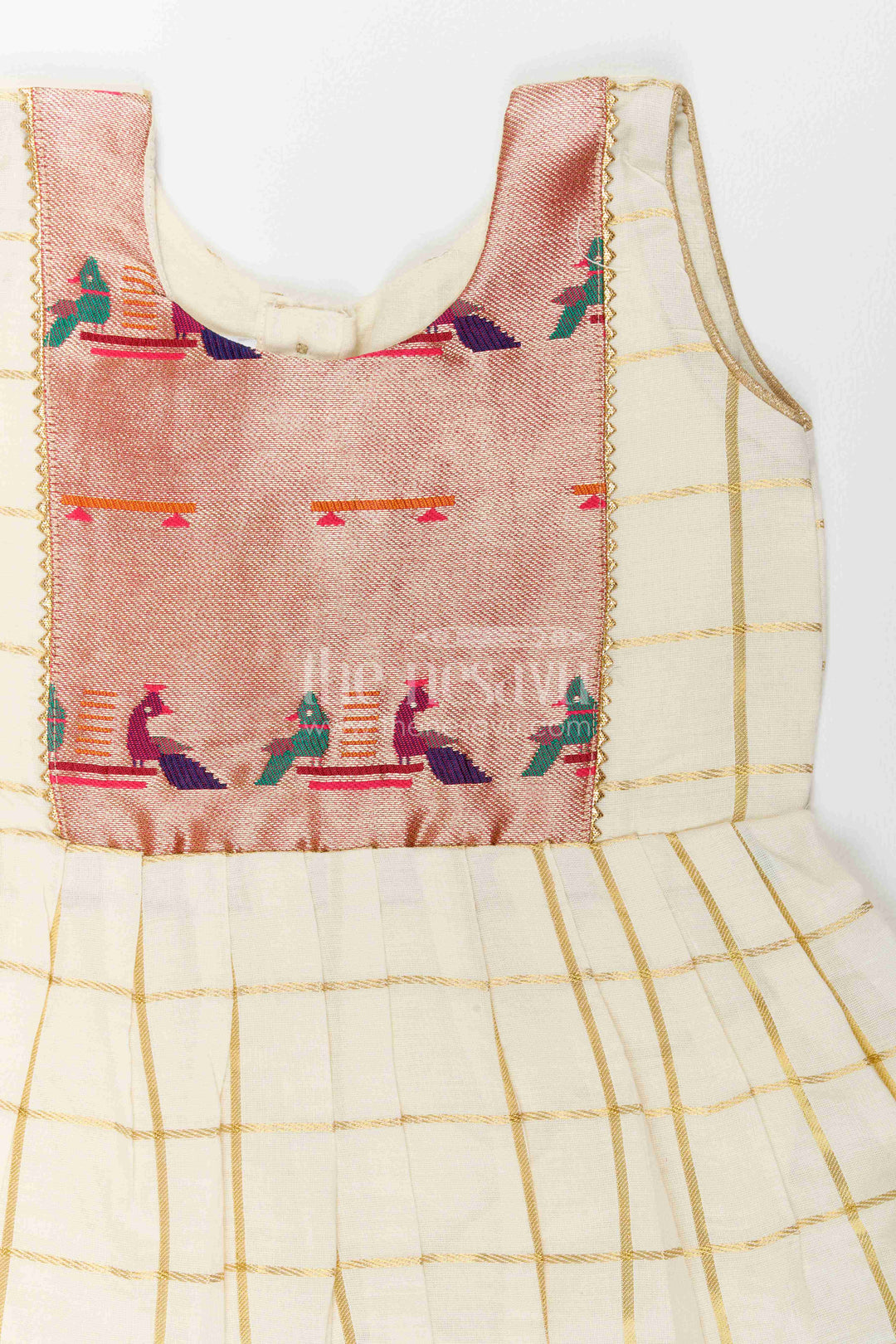 Girls Frock Dress in Cream for Celebrations and Photos