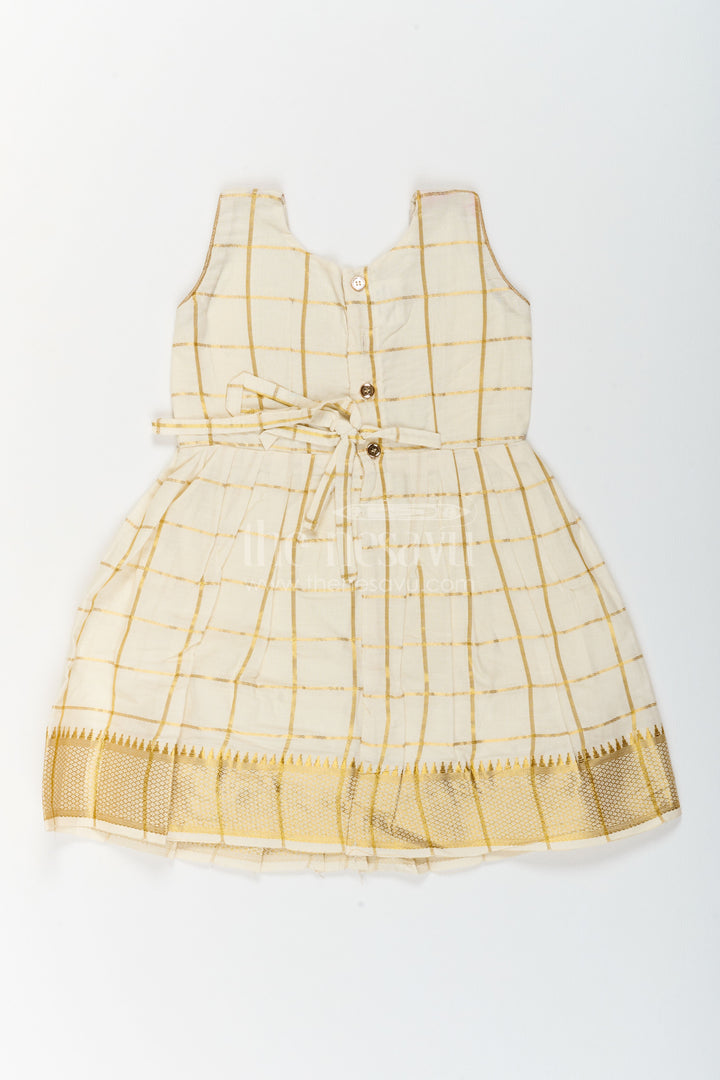 Girls Frock Dress in Cream for Celebrations and Photos