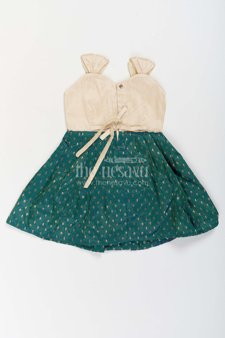 Traditional Frock for Girls in Green for Celebrations and Photos