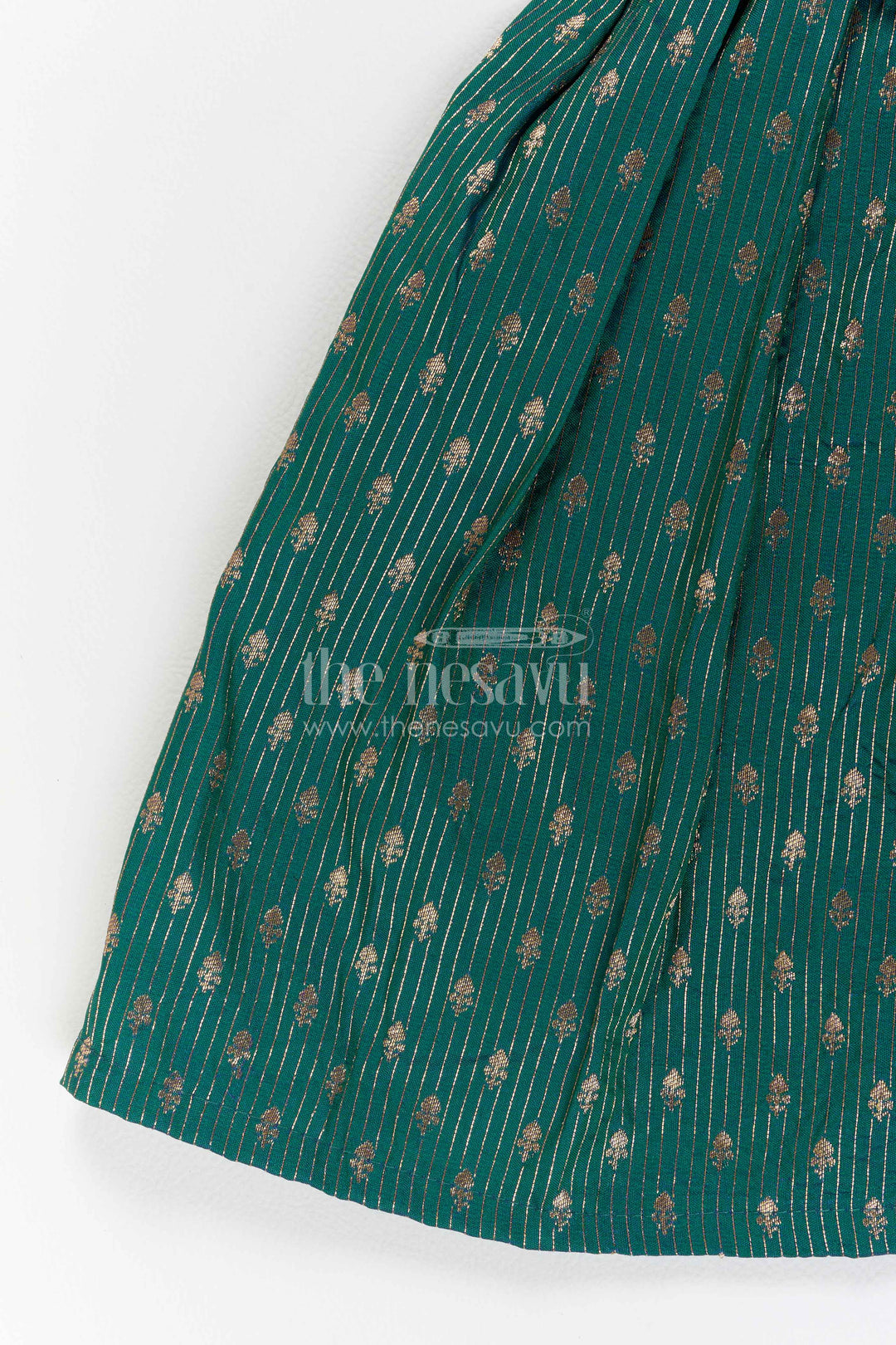 Traditional Frock for Girls in Green for Celebrations and Photos