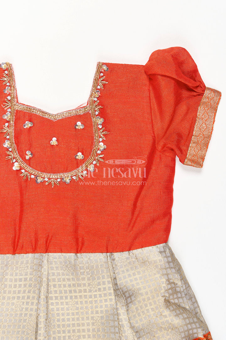 Party Wear Silk Frock with Statement Border for Festive Occasions