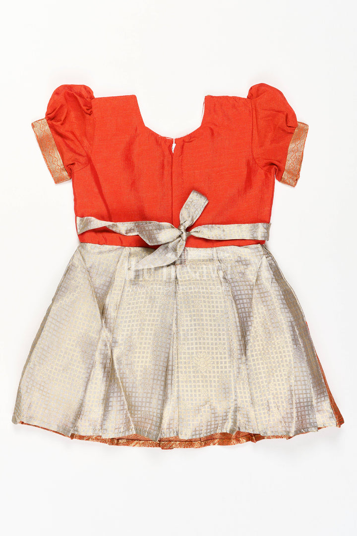 Party Wear Silk Frock with Statement Border for Festive Occasions