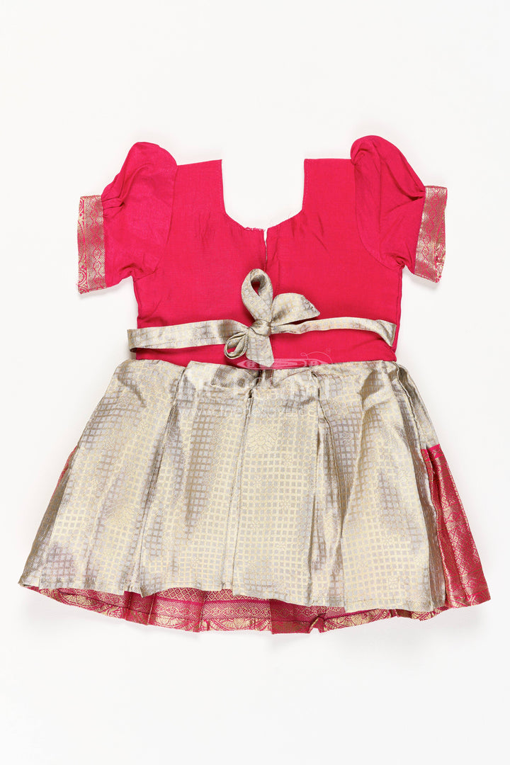 Girls Silk Party Frock in Red for Portrait Days