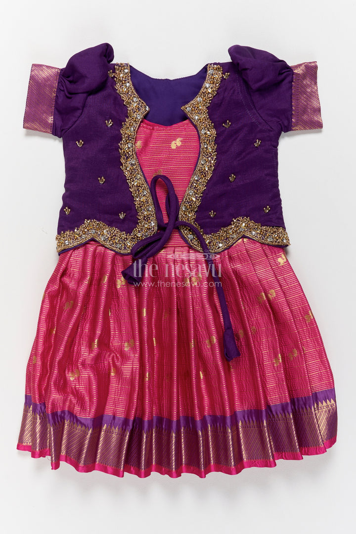 Ethnic Party Frock for Girls in Pink for Celebrations and Photos