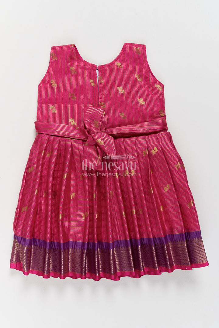 Ethnic Party Frock for Girls in Pink for Celebrations and Photos