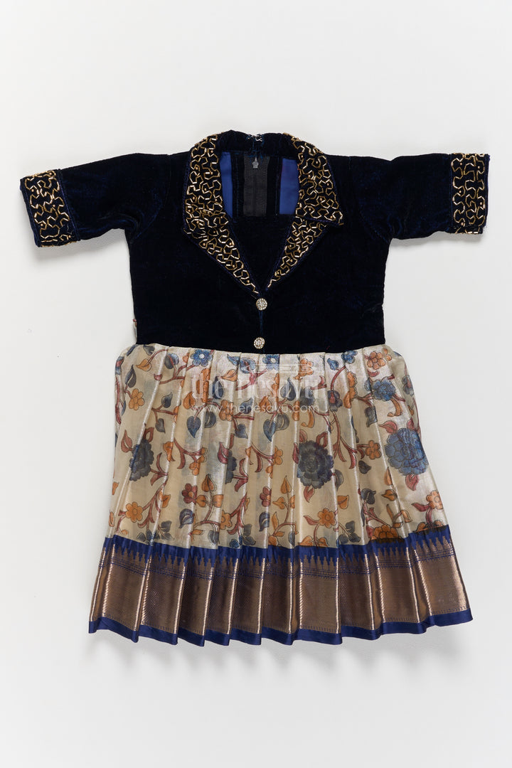 Party Wear Silk Frock with Thread Embroidery for Festive Occasions