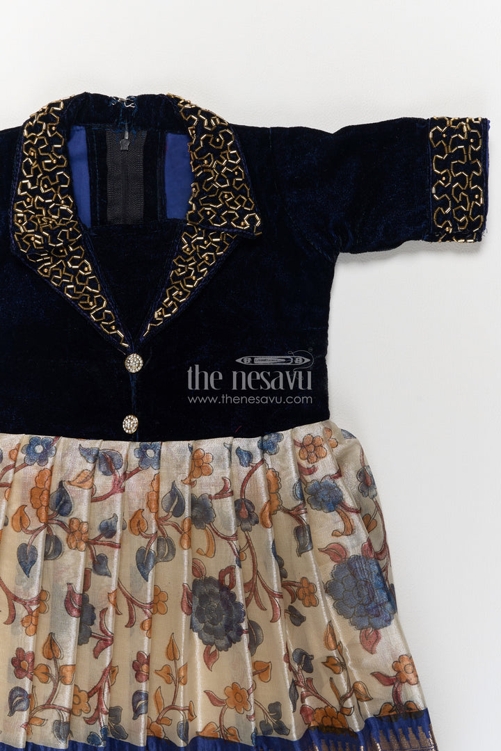 Party Wear Silk Frock with Thread Embroidery for Festive Occasions