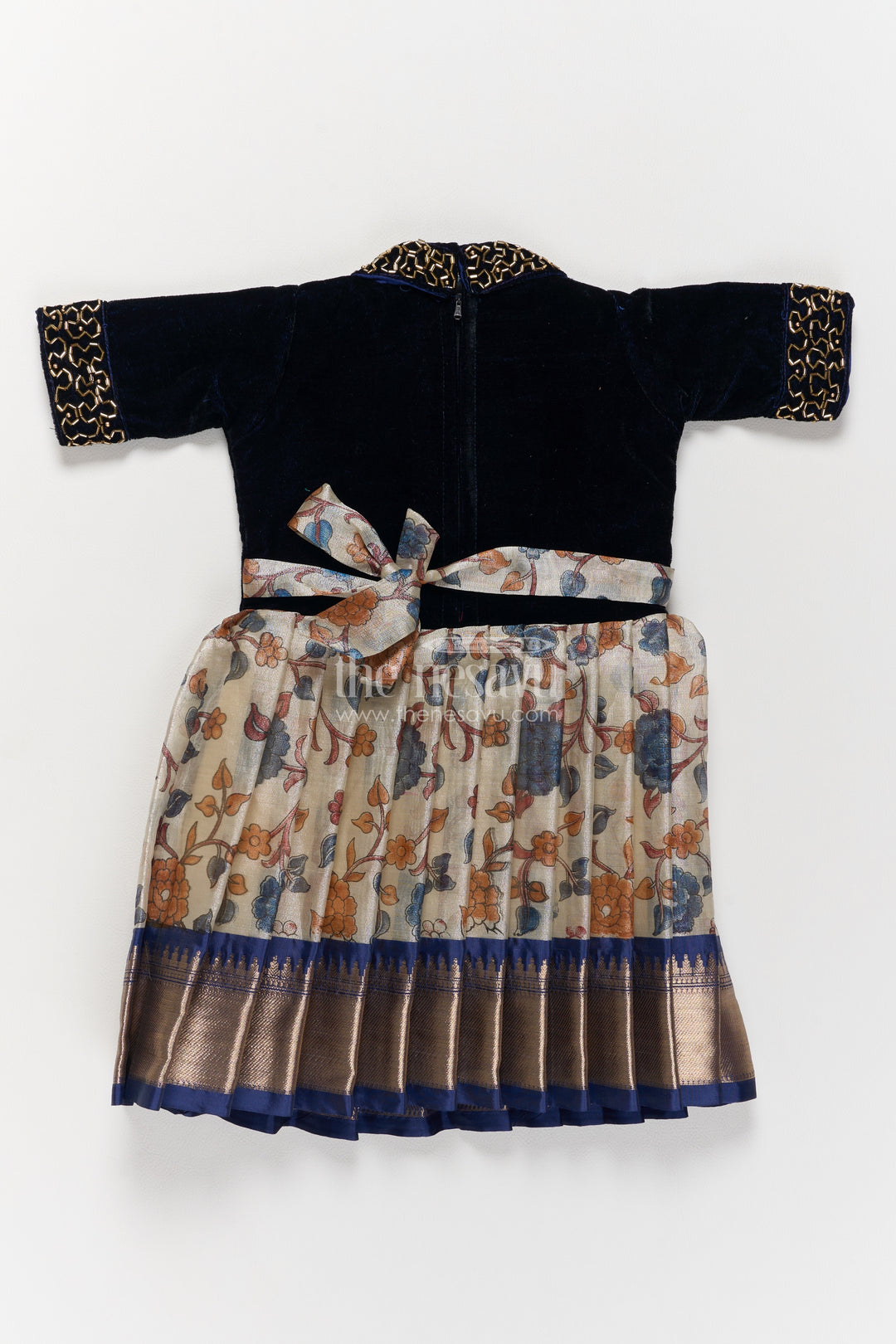 Party Wear Silk Frock with Thread Embroidery for Festive Occasions