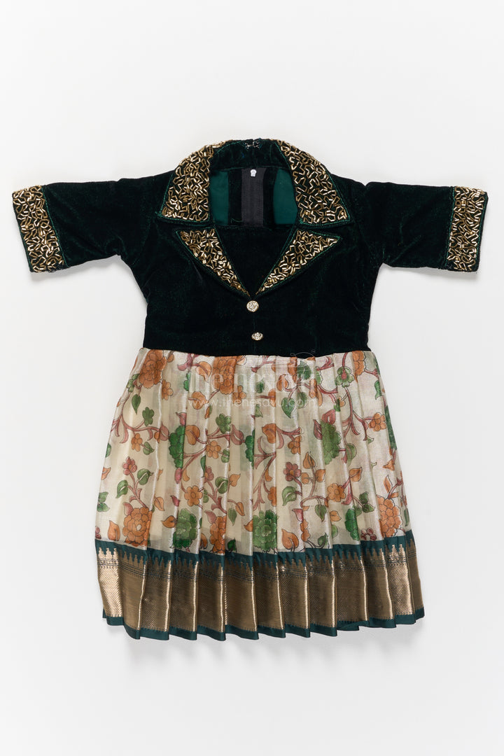 Ethnic Party Frock for Girls in Blue for Celebration Styling