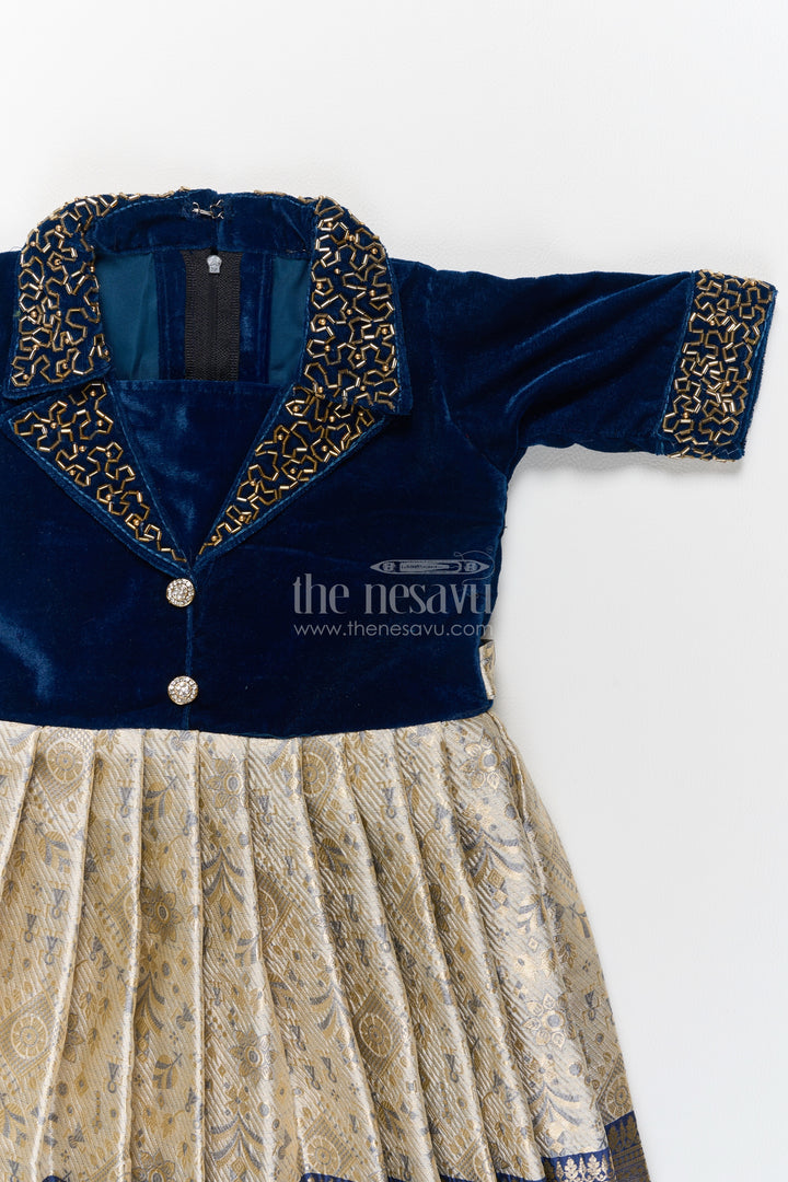 Ethnic Party Frock for Girls in Blue for Joyful Occasions