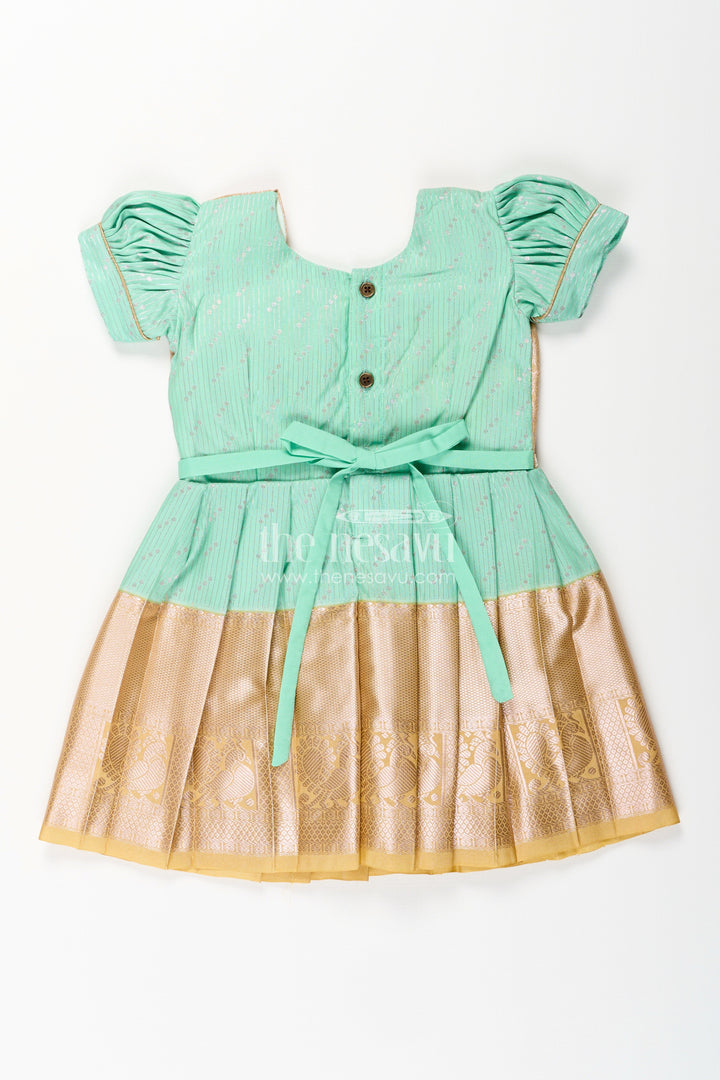Baby girl kanchipuram silk frock for weddings and festive celebrations