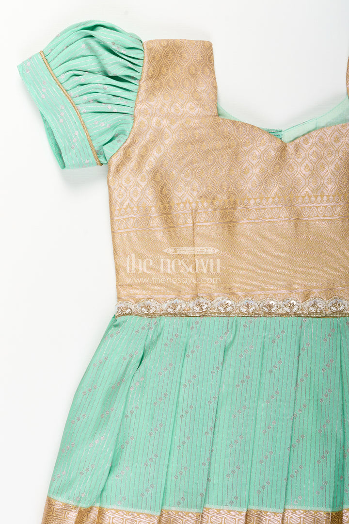 Baby girl kanchipuram silk frock for weddings and festive celebrations
