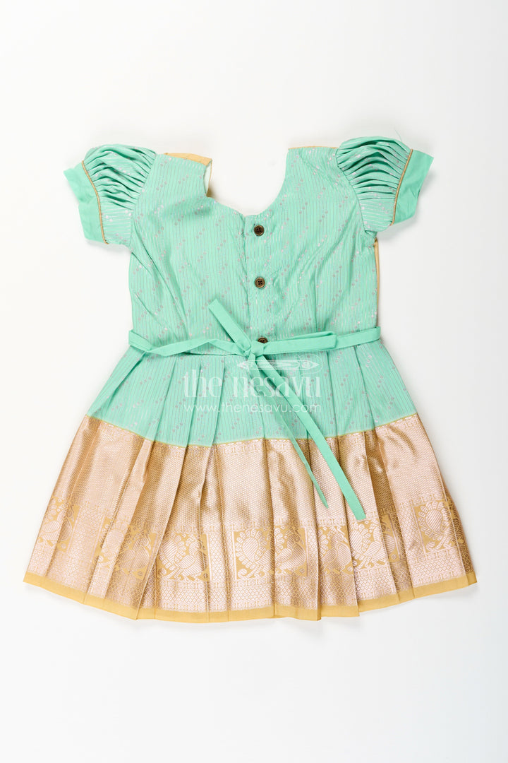 Baby girl kanchipuram silk frock for weddings and festive celebrations