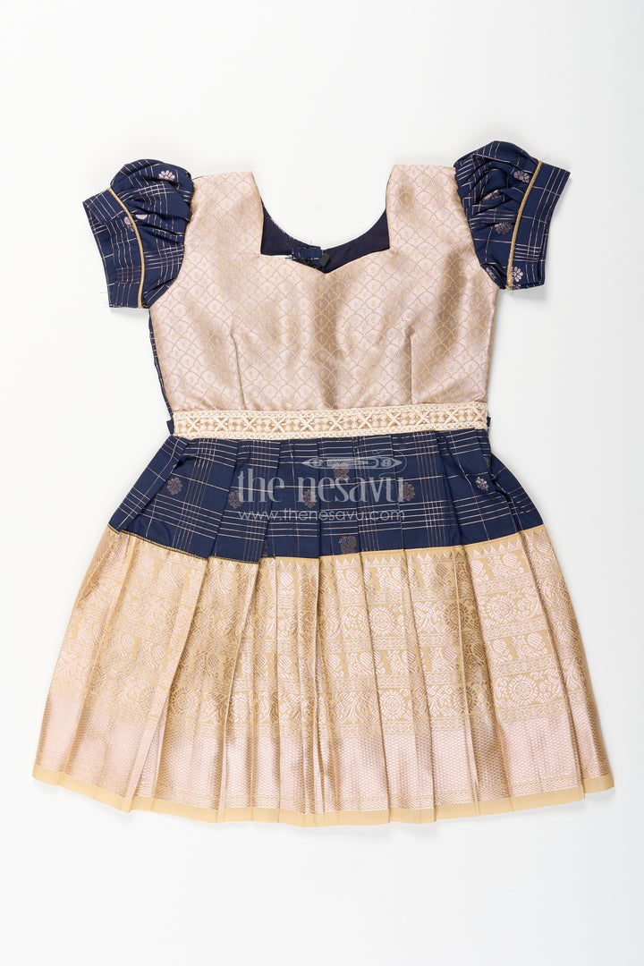 Baby girl kanchipuram silk frock for weddings and festive parties
