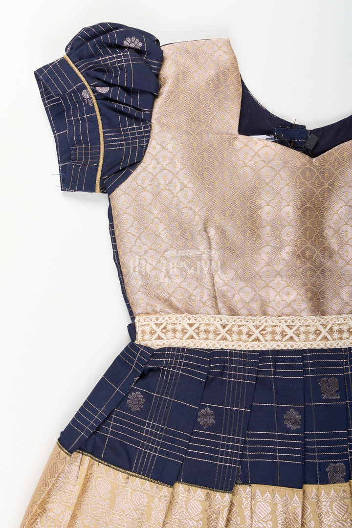 Baby girl kanchipuram silk frock for weddings and festive parties
