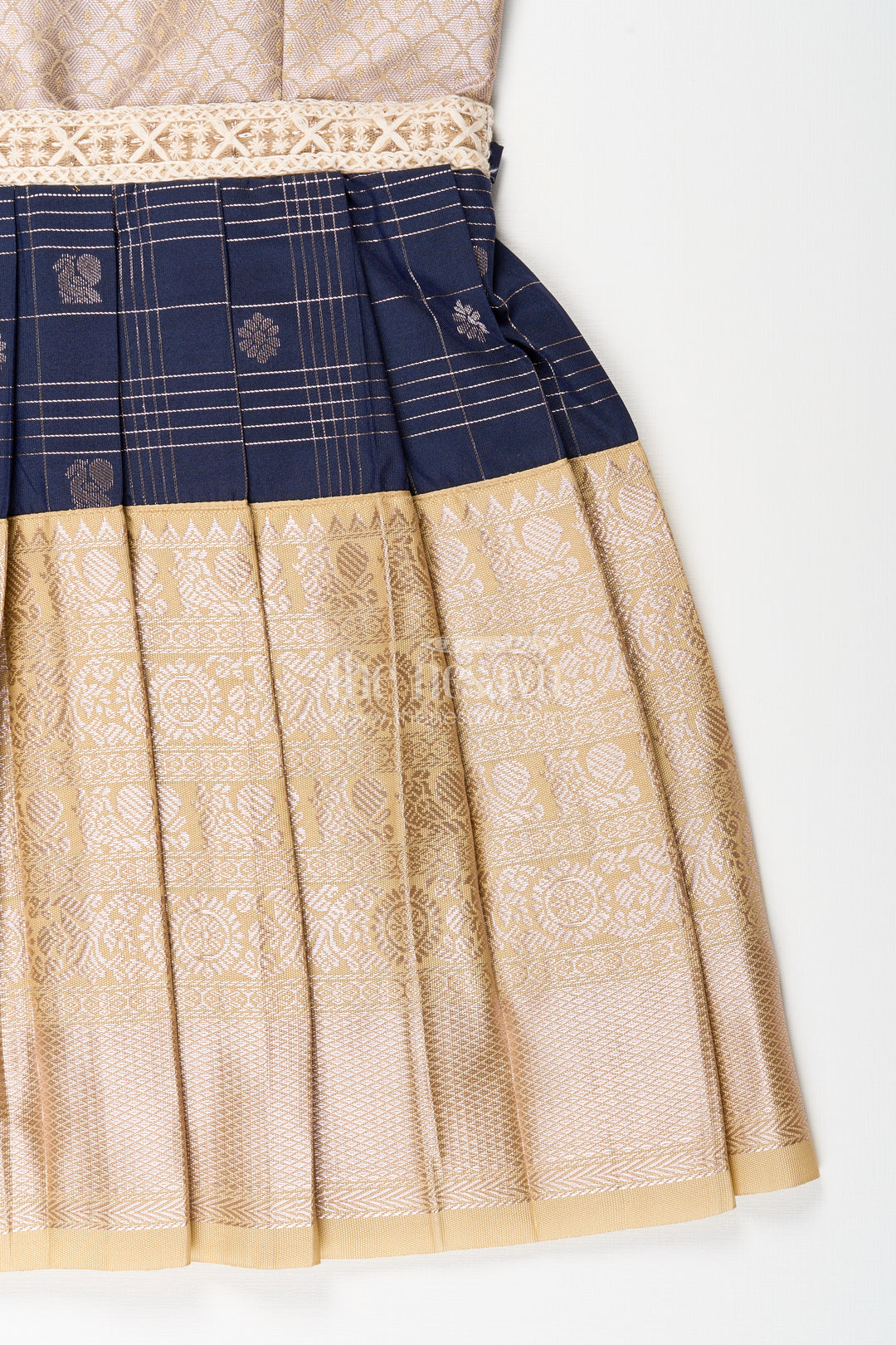 Baby girl kanchipuram silk frock for weddings and festive parties