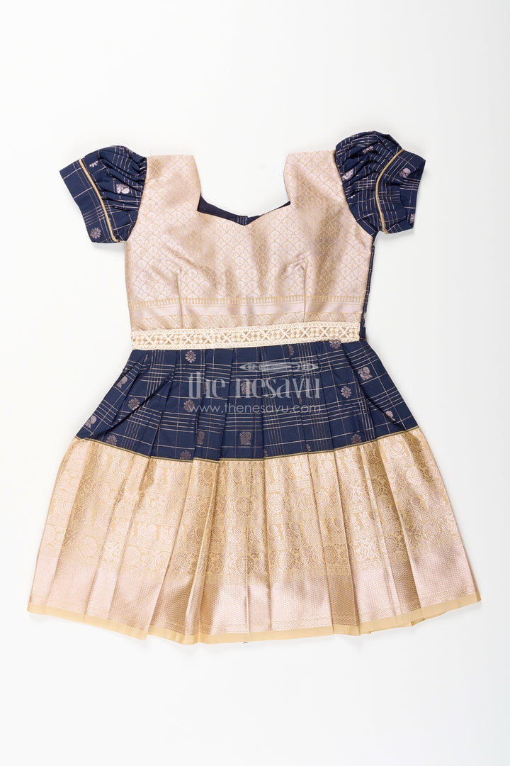 Baby girl kanchipuram silk frock for weddings and festive parties