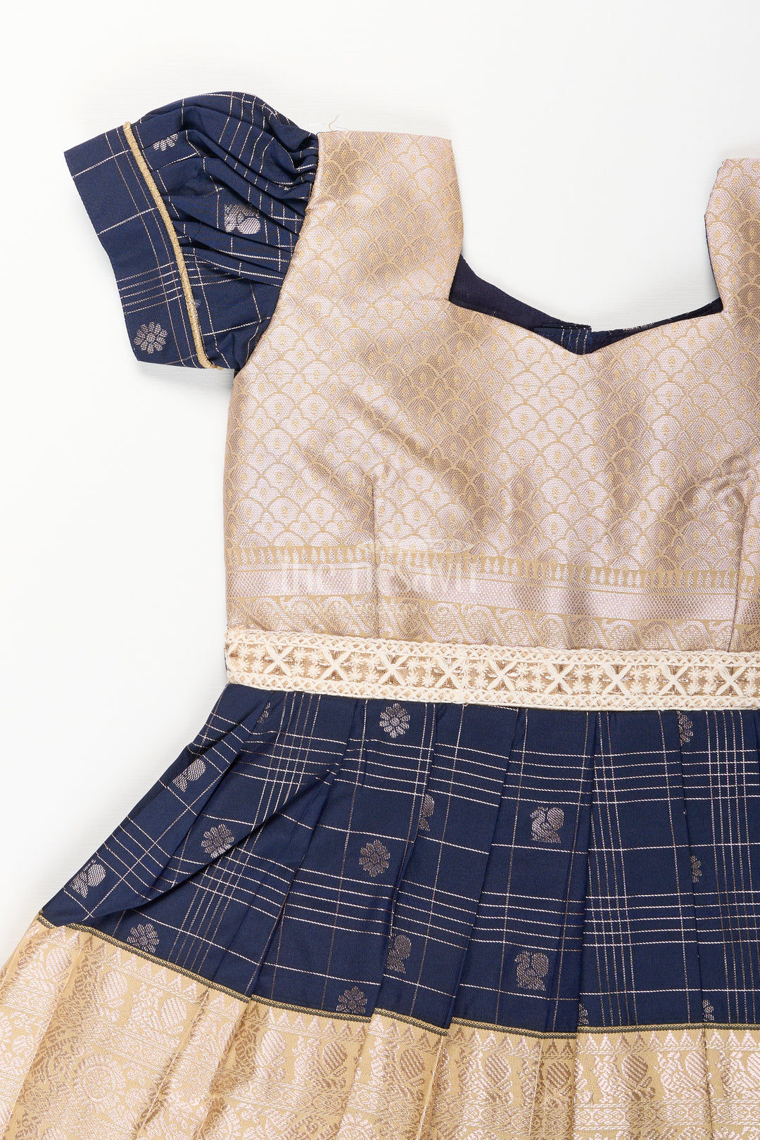 Baby girl kanchipuram silk frock for weddings and festive parties